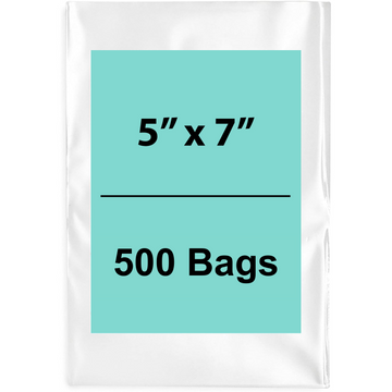 Clear Poly bags 1.5 Mil 5"x7" LDPE 500 Bags